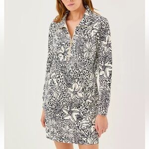 Lilly Pulitzer Eleni Black and White Floral UPF50+ Dress